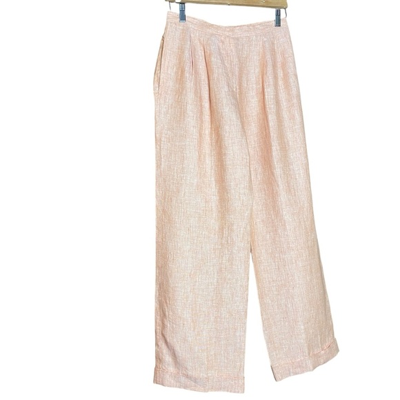 Austin Reed vintage linen lined high waist, pleated wide leg cuffed trouser SZ-4 - Picture 3 of 10